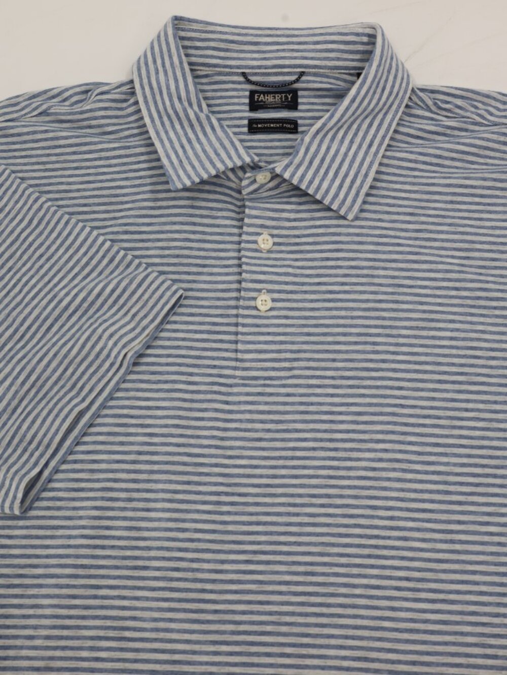 Faherty Reserve Shirt Men's XL The Movement Polo Stretch Striped Casual Golf